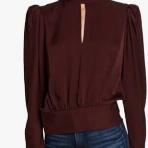 Frame 100% Silk Deep Burgundy Blouse.
